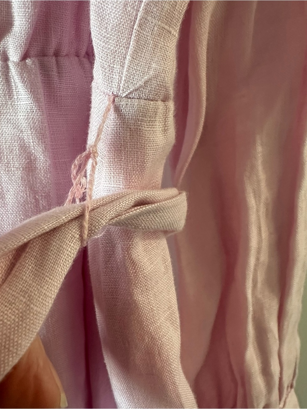 Ever New Pink Tiered Linen-Blend Dress with Waist Tie - Picture 5 of 6